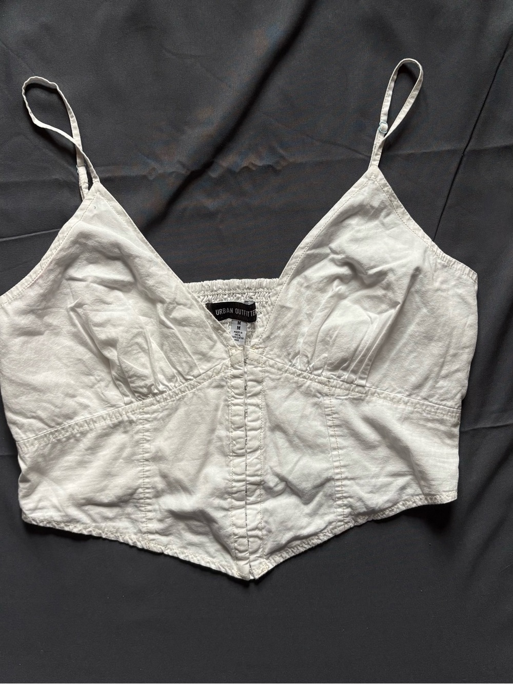 Urban Outfitters White Cropped Clasp Closure Top